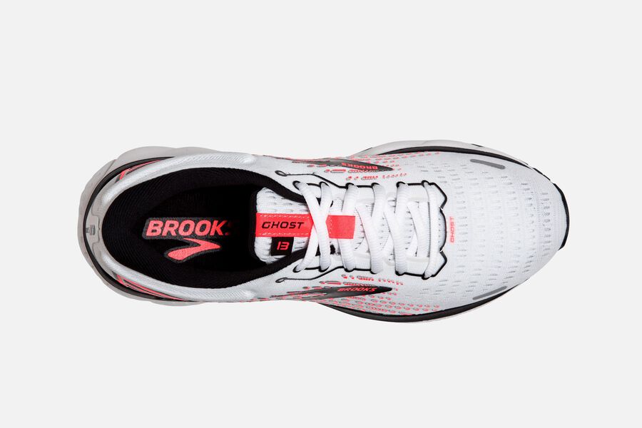 Brooks Ghost 13 Road Running Shoes - Womens - White/Pink/Black - VW1256987